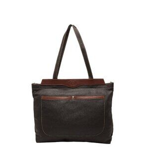 Gucci Interlocking Tote Shoulder Bag Brown Leather
